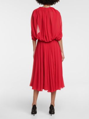 Svilena midi obleka Emilia Wickstead rdeča