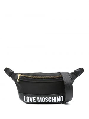 Pasek z nadrukiem Love Moschino czarny