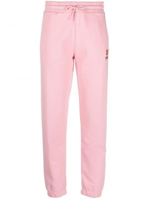 Haftowane spodnie sportowe Kenzo różowe