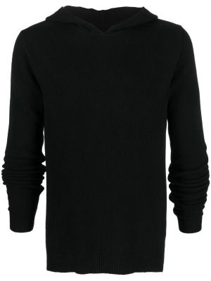 Kašmira vilnas džemperis ar kapuci Rick Owens melns