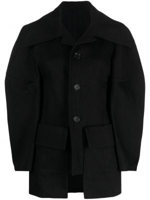 Bavlněná bunda relaxed fit Yohji Yamamoto černá