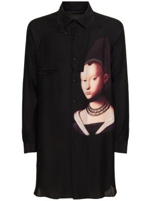 Camisa de seda Yohji Yamamoto negro