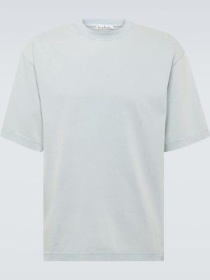 Camiseta de algodón de tela jersey Acne Studios azul
