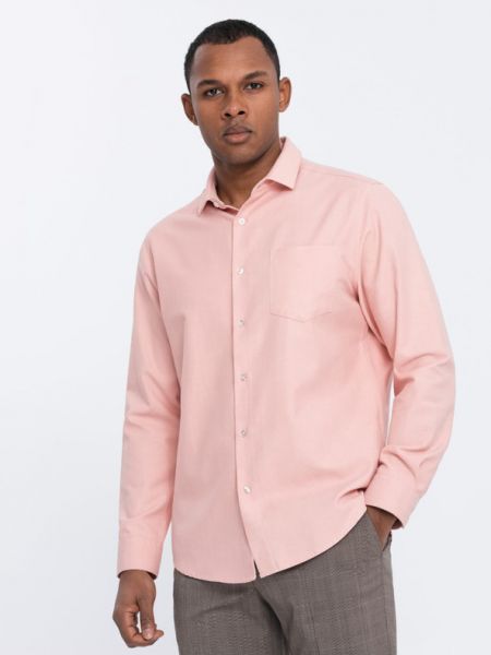 Риза с джобове Ombre розово