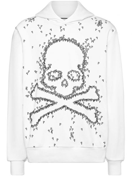 Baskılı hoodie Philipp Plein beyaz