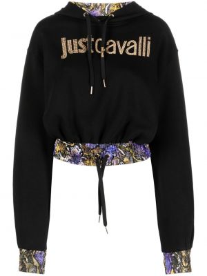 Bluza z kapturem z nadrukiem Just Cavalli czarna
