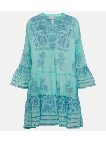 Βαμβακερή φόρεμα με σχέδιο Juliet Dunn μπλε