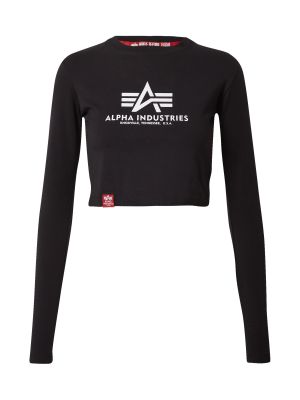 Marškinėliai slim fit Alpha Industries juoda