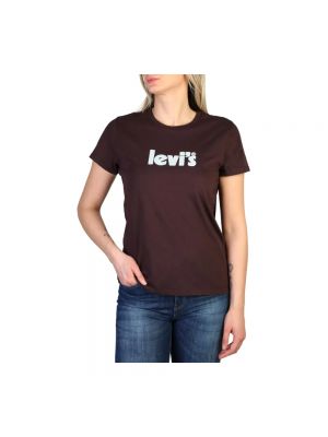 Koszulka z nadrukiem Levi's brązowa