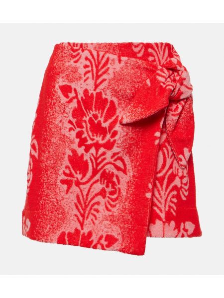 Mini spódniczka bawełniana z nadrukiem Alemais czerwona