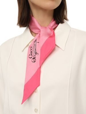 Шелковый шарф Gucci розовый