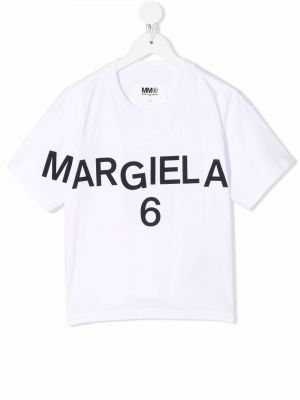 Trykt t-skjorte for jenter Mm6 Maison Margiela Kids hvit