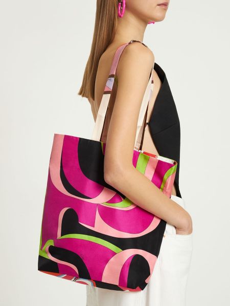 Obojstranná hodvábna nákupná taška Pucci