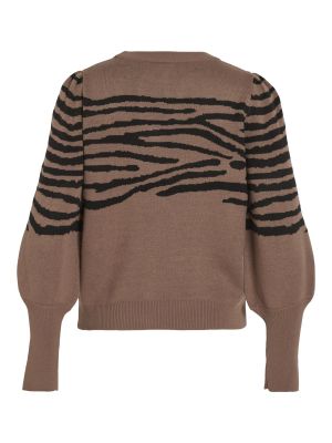 Zebra mintás pulóver Vila fekete