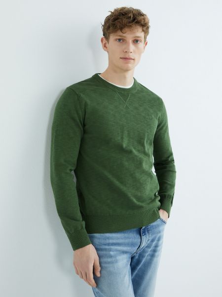 Jersey con bordado de punto de tela jersey Gant verde
