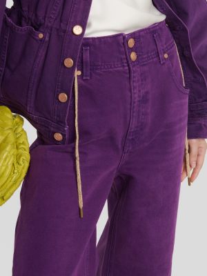 Relaxed fit kavbojke z visokim pasom Ulla Johnson vijolična