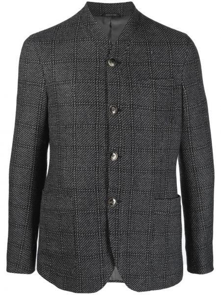 Sjekket lang blazer Giorgio Armani svart