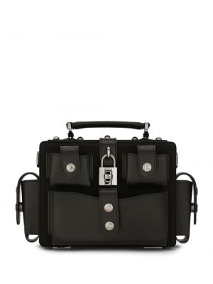 Чанта през рамо с принт с леопардов принт Dolce & Gabbana черно