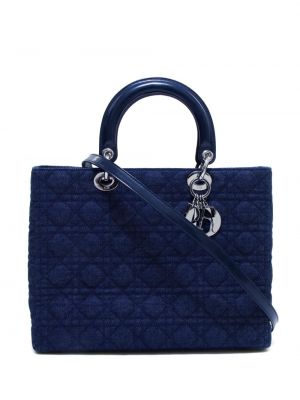 Shopper kabelka Christian Dior modrá