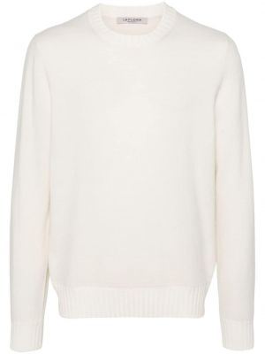 Sweter wełniany z okrągłym dekoltem Fileria biały