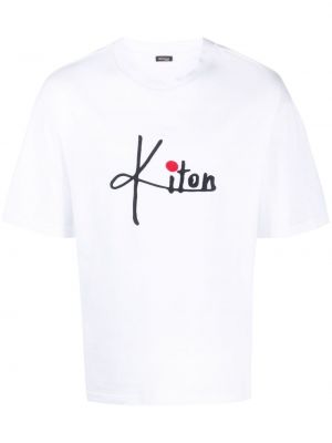 Bavlněné tričko s potiskem Kiton bílé