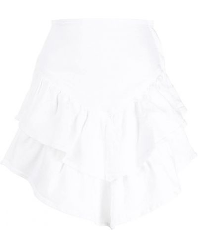 Mini sukně na zip s volány Mother - bílá