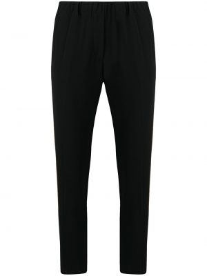 Pruhované slim fit kalhoty Blanca Vita černé