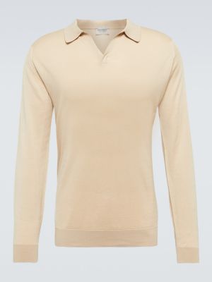 Tricou polo din bumbac John Smedley maro