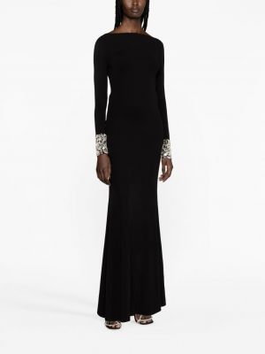 Sukienka wieczorowa z kryształkami Alexander Mcqueen czarna