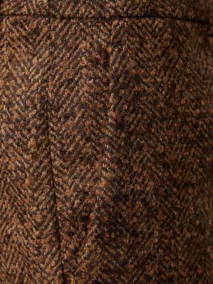 Halszálkás tweed rövidnadrág Michael Kors Collection barna