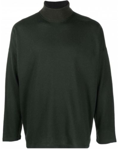 Jersey cuello alto de punto con cuello alto de tela jersey Versace Pre-owned verde