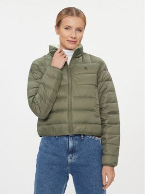 Pernata traper jakna Calvin Klein Jeans zelena