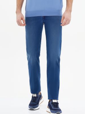 Синие прямые джинсы Kiton