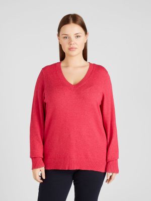 Пуловер Vila Curve червено