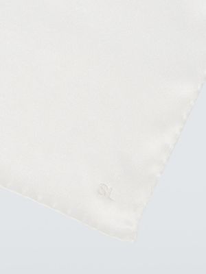 Jedwabny krawat z kieszeniami Saint Laurent biały