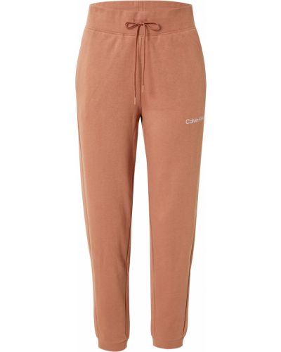 Calvin Klein Performance Pantaloni sport  maro ruginiu / alb
