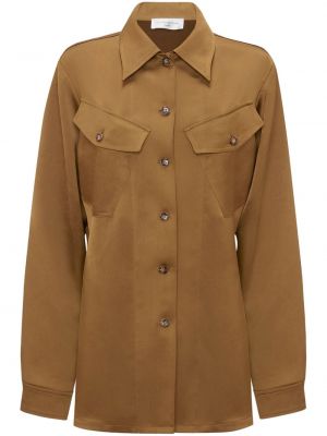 Marškiniai su kišenėmis Victoria Beckham ruda