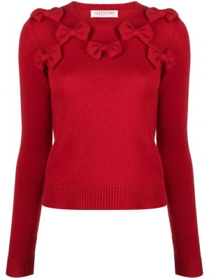Вълнен пуловер с панделка Valentino Garavani червено