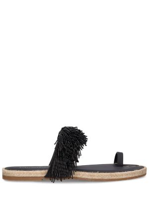Kožené sandále so strapcami z ekologickej kože Stella Mccartney čierna