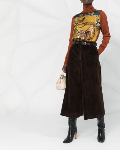 Pantalones culotte de pana bootcut Dolce & Gabbana marrón