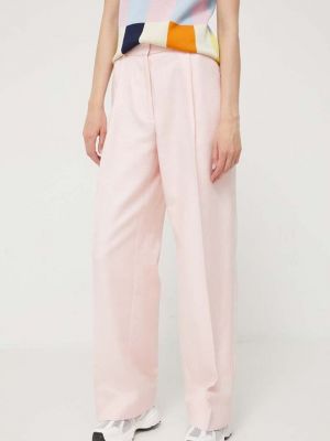Хлопковые тканевые брюки Stine Goya розовые
