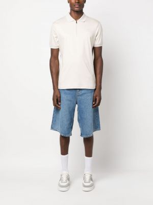 Polo marškinėliai su užtrauktuku Calvin Klein smėlinė