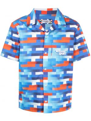 Chemise avec manches courtes Missoni bleu