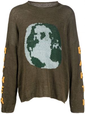Плетен пуловер Story Mfg. зелено