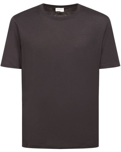 T-shirt di cotone Saint Laurent nero