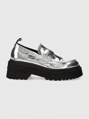 Pantofi loafer cu platformă chunky Tommy Jeans argintiu