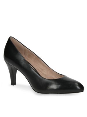 Полуотворени обувки с ток Caprice черно