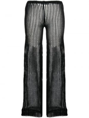 Παντελόνι με ίσιο πόδι με διαφανεια A. Roege Hove μαύρο