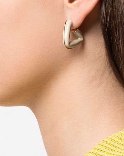 Boucles d'oreilles à motif géométrique à boucle Bottega Veneta argenté