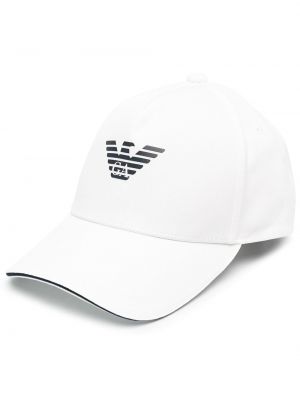 Haftowana czapka z daszkiem Emporio Armani biała